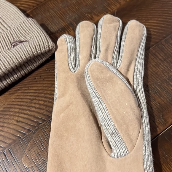 NEW❄️Tommy Bahama Merino Wool Blend Tan Hat Genuine Leather Gloves set S/M $120 - Picture 11 of 12
